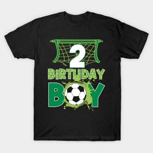 2nd Birthday Boy Soccer Funny B-day Gift For Boys Kids T-Shirt